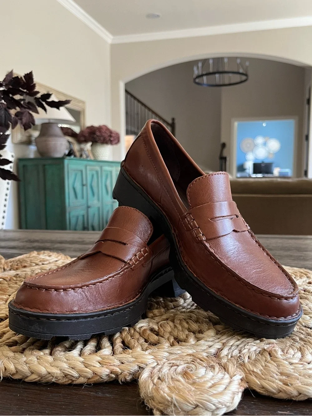 Born SZ 7.5 Carrera Brown Leather Lug Sole Loafer Penny Loafer Women’s | Worn 1x